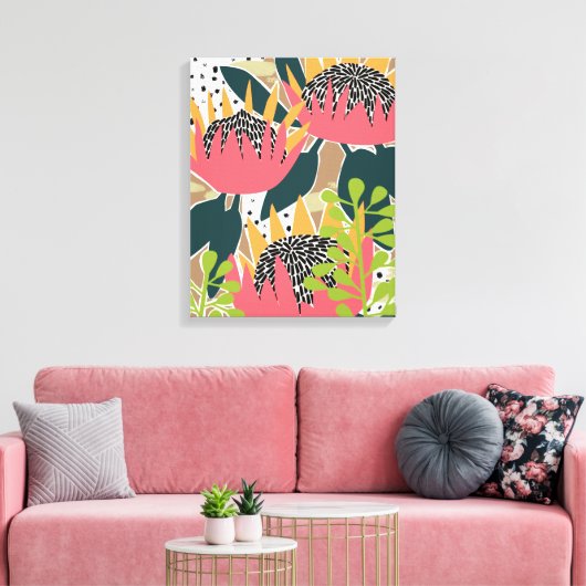 King Protea I Canvas Afdruk (Insitu (Woonkamer))