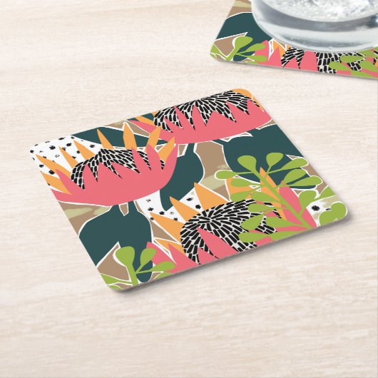 King Protea I Kartonnen Onderzetters (Schuin)