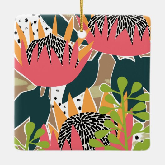 King Protea I Keramisch Ornament (Achterkant)