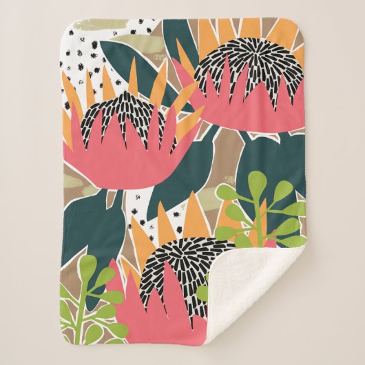 King Protea I Sherpa Deken (Voorkant)