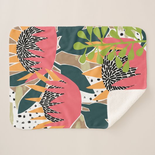 King Protea I Sherpa Deken (Voorkant (horizontaal))