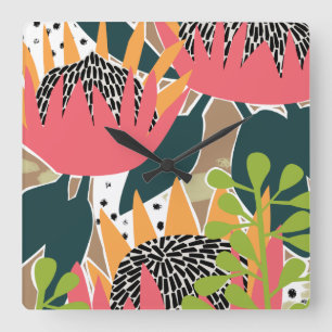 King Protea I Vierkante Klok