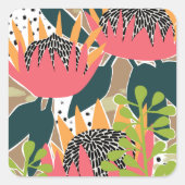 King Protea I Vierkante Sticker (Voorkant)