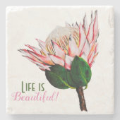 King Protea Stone Onderzetter (Voorkant)