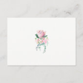 King Protea Watercolor Floral Elegant Wedding Informatiekaartje (Achterkant)