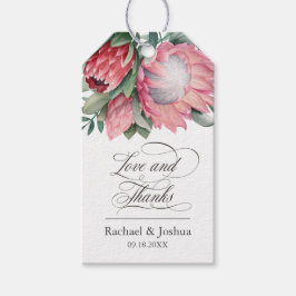 King Protea Waterverf Botanical Dank u Cadeaulabel