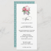 King Protea Waterverf Botanische bruiloft Menu (Voorkant / Achterkant)