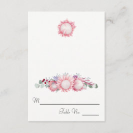 King Protea Waterverf Botanische Escort Kaart