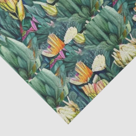 King Protea waterverf oud botanisch Tissuepapier (Detail)