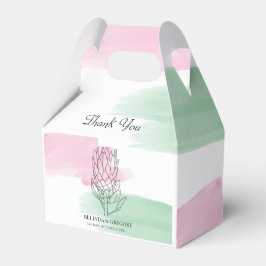 King Protea Waterverf Wedding Bedankdoosjes