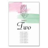 King Protea Waterverf Wedding Guest Names Kaart (Achterkant)
