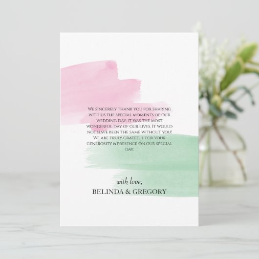 King Protea Waterverf Wedding Hartelijk dank Bedankkaart (Staand voorkant)