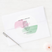 King Protea Waterverf Wedding Ronde Sticker (Envelop)