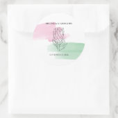 King Protea Waterverf Wedding Ronde Sticker (Tas)