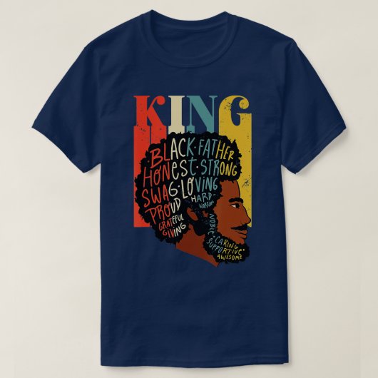 King Proud Melanated Dad Black Fathers Day Junetee T-shirt (Design voorkant)