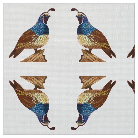 King Quail in het wit Stof (Swatch)