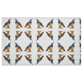 King Quail in het wit Stof (Fat Quarter)