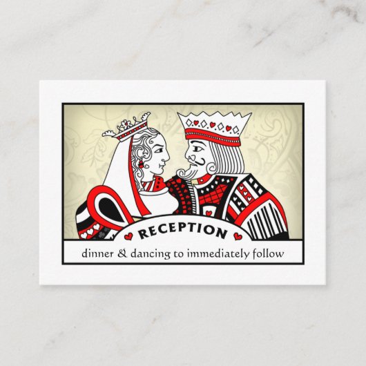 King & Queen - 3,5 x 2,5 Bruiloft Receptie Kaarten (Voorkant)
