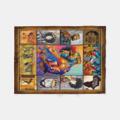 King Queen African Culture Bedding Fleece Deken (Voorkant (Horizontaal))