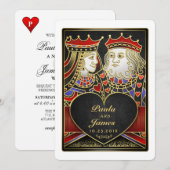 King & Queen Black Gold Vegas en Uitnodiging (Voorkant / Achterkant)
