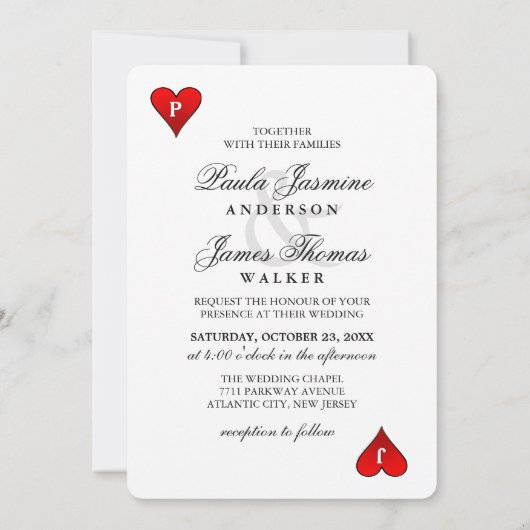 King & Queen Black Gold Vegas en Uitnodiging (Achterkant)