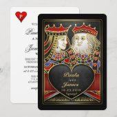 King & Queen Black Gold Vegas Samen met Invite Kaart (Voorkant / Achterkant)