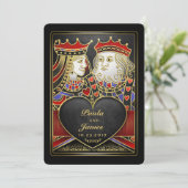 King & Queen Black Gold Vegas Samen met Invite Kaart (Staand voorkant)
