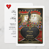 King & Queen Black, Red & Gold Vegas Kaart (Voorkant / Achterkant)