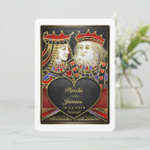 King & Queen Black, Red & Gold Vegas Kaart (Staand voorkant)