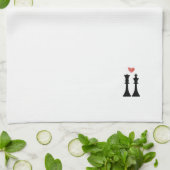 King & Queen Chess Love Theedoek (Gevouwen)