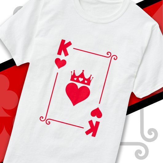 King Queen Matching Couple Costume King of Hearts T-shirt