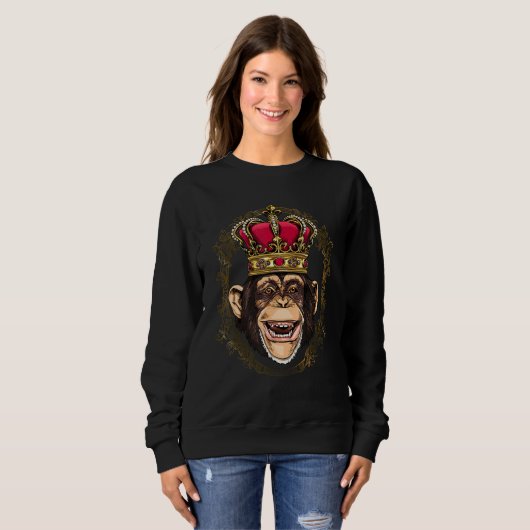 King Queen Monkey Princess Animal Primate Monkey Trui (Voorkant volledig)