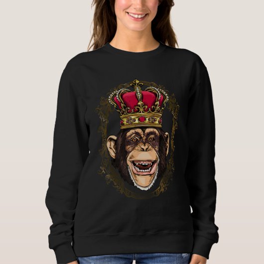 King Queen Monkey Princess Animal Primate Monkey Trui (Voorkant)