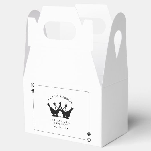 King & Queen of Clubs Casino Poker Kaart Wedding Bedankdoosjes (Geopend)