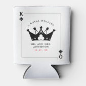 King & Queen of Clubs Casino Poker Kaart Wedding Blikjeskoeler (Voorkant)