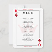 King & Queen of Diamonds Spelen Kaart Wedding Menu (Voorkant)