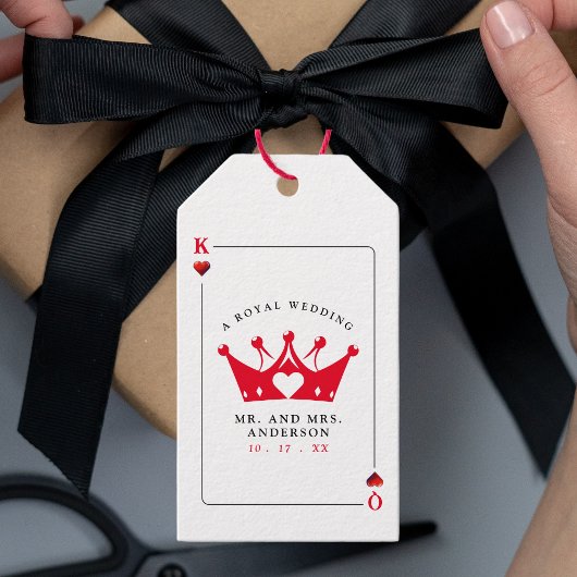 King & Queen of Hearts Casino Poker Kaart Cadeaulabel