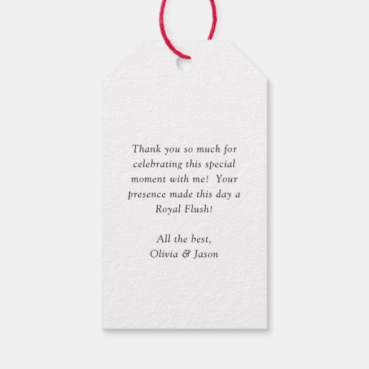 King & Queen of Hearts Casino Poker Kaart Cadeaulabel (Achterkant)