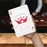 King & Queen of Hearts Casino Poker Kaart RSVP<br><div class="desc">Koele koning en koningin van de harten spelen kaart bruiloft RSVP kaarten. Personaliseer het met uw evenementengegevens. Geweldig voor een poker of Las Vegas themafeest.</div>