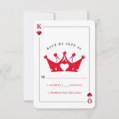 King & Queen of Hearts Casino Poker Kaart RSVP (Voorkant)