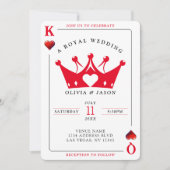King & Queen of Hearts Casino Poker Kaart Wedding (Voorkant)