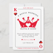 King & Queen of Hearts Casino Poker Kaart Wedding (Voorkant)