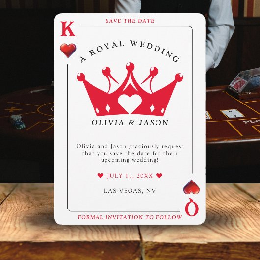 King & Queen of Hearts Casino Poker Kaart Wedding