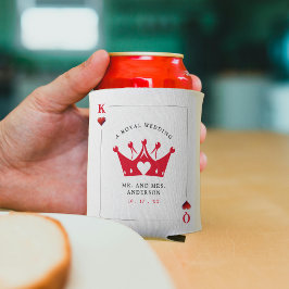 King & Queen of Hearts Casino Poker Kaart Wedding Blikjeskoeler