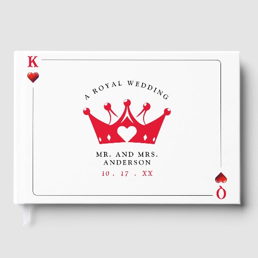 King & Queen of Hearts Casino Poker Kaart Wedding Gastenboek (Voorkant)
