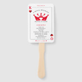 King & Queen of Hearts Poker Kaart Wedding Program Handwaaier (Voorkant)