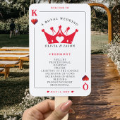 King & Queen of Hearts Poker Kaart Wedding Program Handwaaier