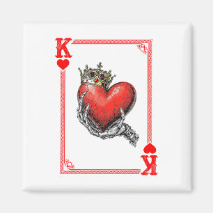 King Queen of Hearts speelt Kaart koppel bij elkaa Magneet