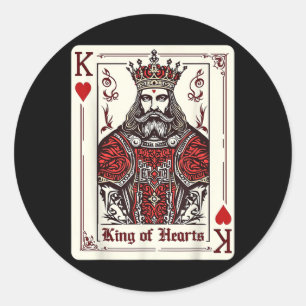 King Queen of Hearts Valentijnsdag V-day Couple M Ronde Sticker