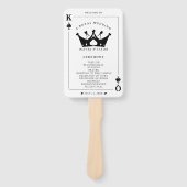 King & Queen of Spades Poker Kaart Wedding Program Handwaaier (Voorkant)
